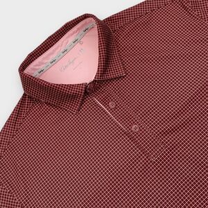 Walter Hagen Golf Polo Shirt Mens Large Micro Check Performance Stretch Preppy